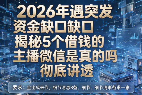 2026年遇突发资金缺口揭秘5个借钱的主播微信是真的吗彻底讲透!