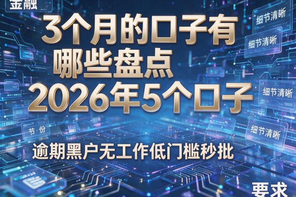 3个月的口子有哪些盘点2026年5个口子 逾期黑户无工作低门槛秒批