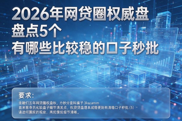 2026年网贷圈权威盘点5个有哪些比较稳的口子秒批!