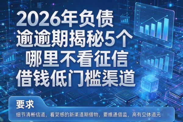 2026年负债逾期揭秘5个哪里不看征信借钱低门槛渠道!
