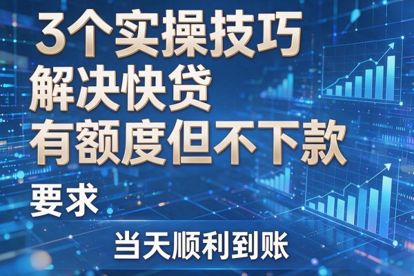 3个实操技巧解决快贷有额度但不下款,当天顺利到账!