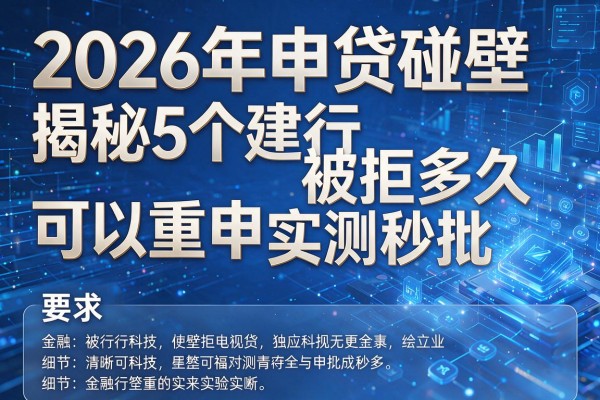 2026年申贷碰壁揭秘5个建行被拒多久可以重申实测秒批!