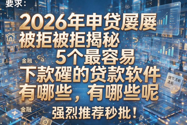 2026年申贷屡屡被拒揭秘5个最容易下款的贷款软件有哪些呢强烈推荐秒批！