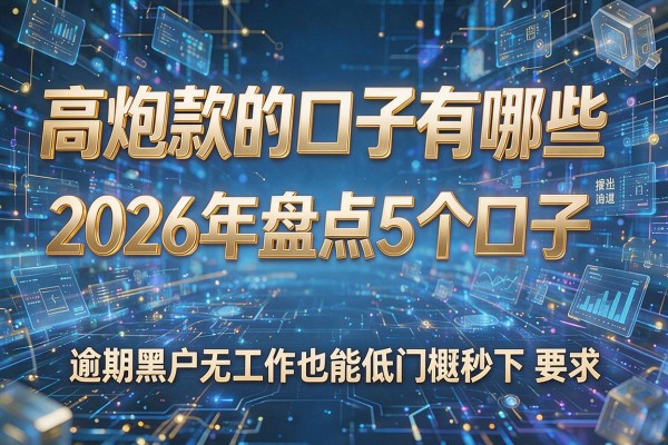 高炮秒下款的口子有哪些 2026年盘点5个口子 逾期黑户无工作也能低门槛秒下