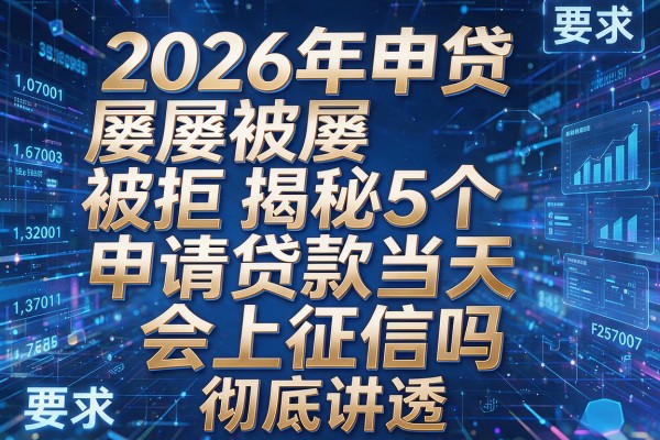 2026年申贷屡屡被拒揭秘5个申请贷款当天会上征信吗彻底讲透!