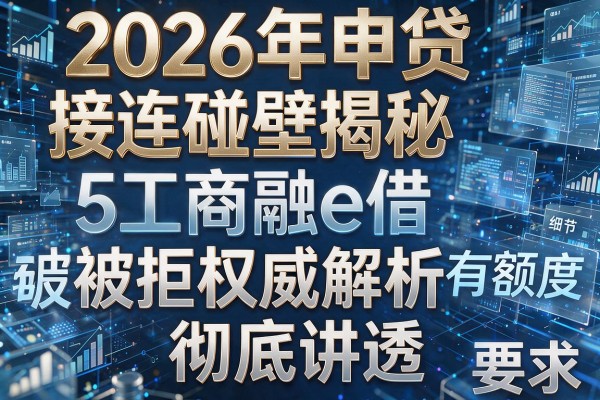 2026年申贷接连碰壁揭秘5工商融e借有额度被拒权威解析彻底讲透!