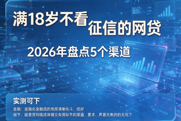满18岁不看征信的网贷 2026年盘点5个渠道 实测可下!