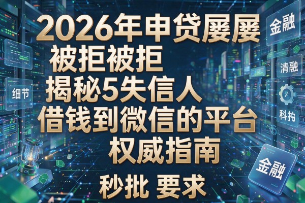 2026年申贷屡屡被拒揭秘5失信人借钱到微信的平台权威指南秒批!