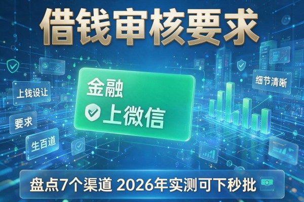 借钱审核要求上微信 盘点7个渠道2026年实测可下秒批!