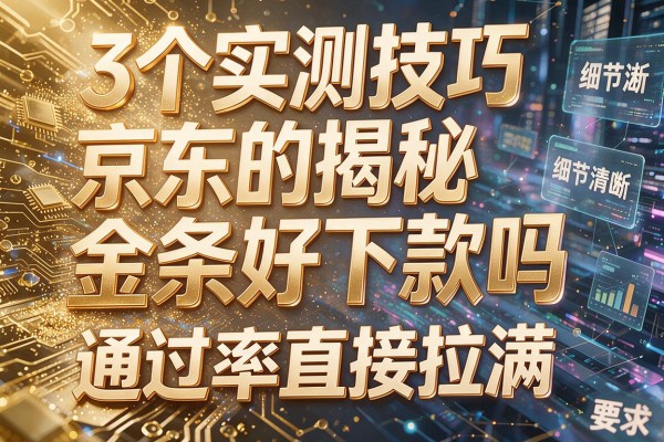 3个实测技巧揭秘京东的金条好下款吗,通过率直接拉满!