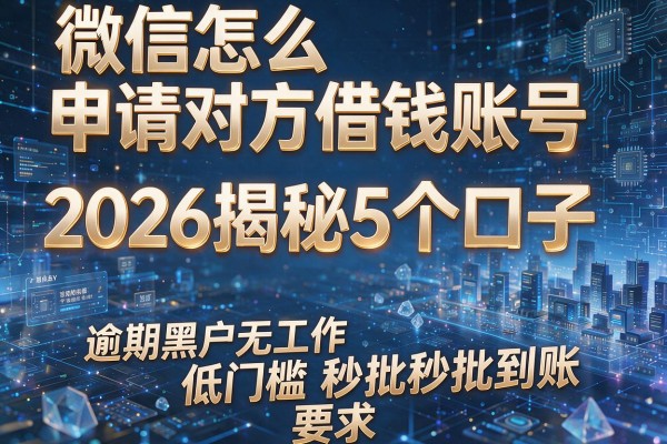 微信怎么申请对方借钱账号 2026揭秘5个口子 逾期黑户无工作低门槛秒批到账