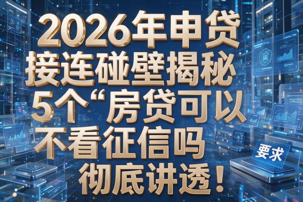 2026年申贷接连碰壁揭秘5个房贷可以不看征信吗彻底讲透!