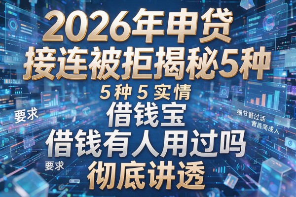 2026年申贷接连被拒揭秘5种实情借钱宝借钱有人用过吗彻底讲透!