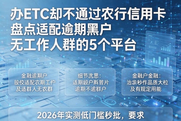 办ETC却不通过农行信用卡 盘点适配逾期黑户无工作人群的5个平台 2026年实测低门槛秒批