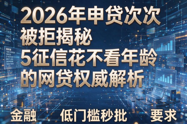 2026年申贷次次被拒揭秘5征信花不看年龄的网贷权威解析低门槛秒批!