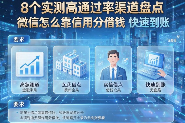 8个实测高通过率渠道盘点微信怎么靠信用分借钱快速到账无套路!