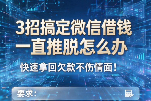 3招搞定微信借钱一直推脱怎么办,快速拿回欠款不伤情面!