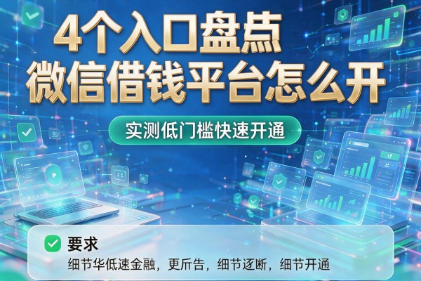 4个入口盘点微信借钱平台怎么开,实测低门槛快速开通!