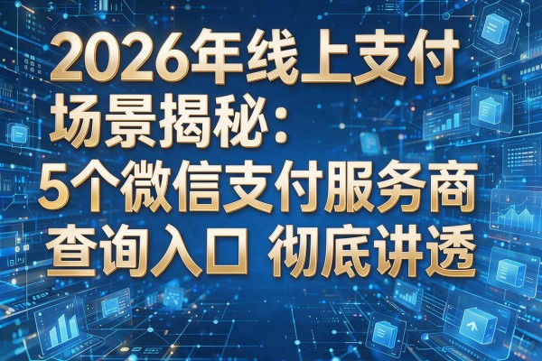 2026年线上支付场景揭秘5个微信支付服务商查询入口彻底讲透!