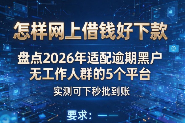 怎样网上借钱好下款 盘点2026年适配逾期黑户无工作人群的5个平台 实测可下秒批到账!