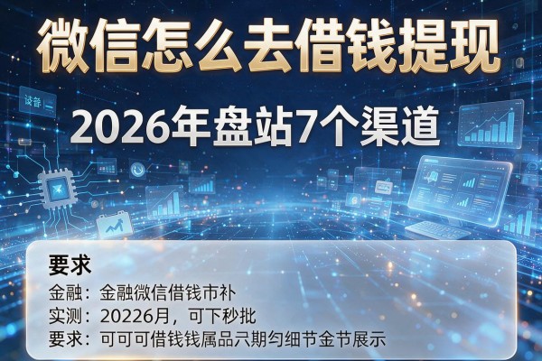 微信怎么去借钱提现 2026年盘点7个渠道 实测可下秒批！