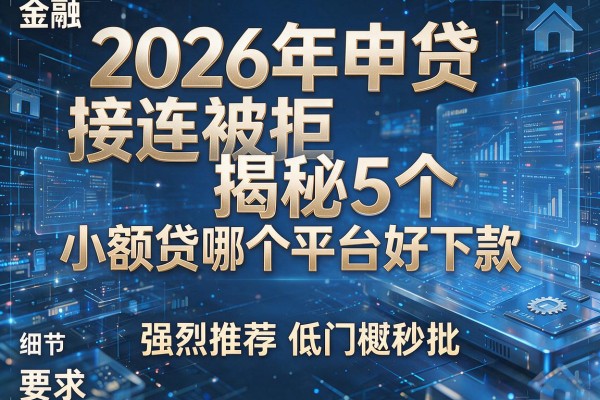 2026年申贷接连被拒揭秘5个小额贷哪个平台好下款强烈推荐低门槛秒批!