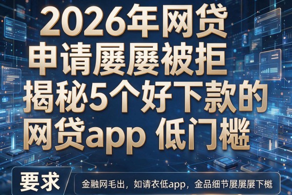 2026年网贷申请屡屡被拒揭秘5个好下款的网贷app低门槛!
