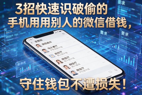 3招快速识破偷的手机用别人的微信借钱,守住钱包不遭损失!