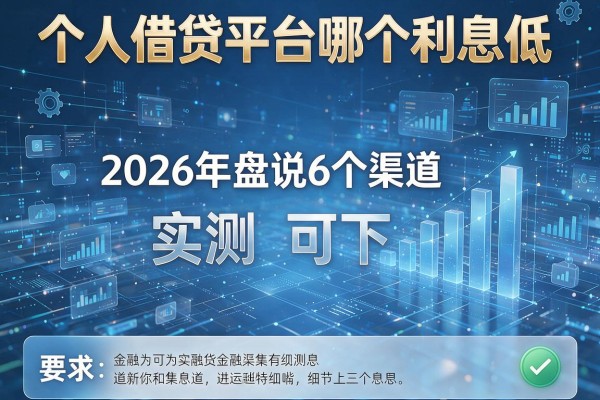个人借贷平台哪个利息低 2026年盘点6个渠道 实测可下!
