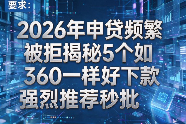 2026年申贷频繁被拒揭秘5个如360一样好下款强烈推荐秒批!