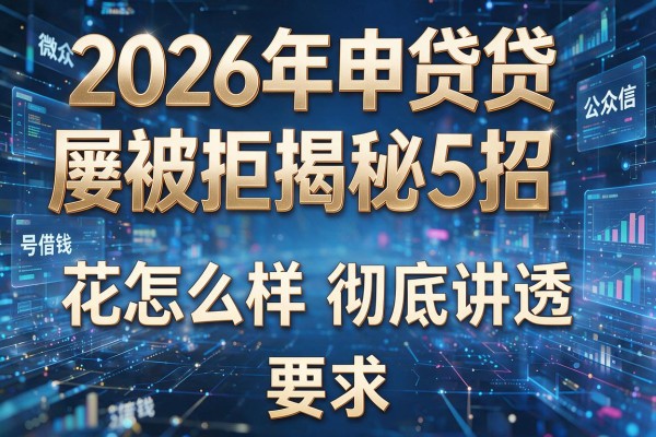 2026年申贷屡屡被拒揭秘5招微信公众号借钱花怎么样彻底讲透!