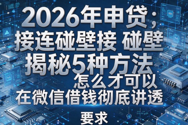 2026年申贷接连碰壁揭秘5种方法怎么才可以在微信借钱彻底讲透!
