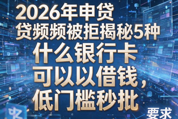 2026年申贷频频被拒揭秘5种什么银行卡可以借钱低门槛秒批!