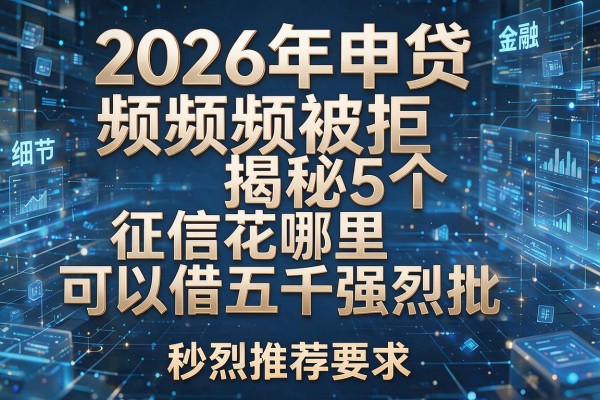 2026年申贷频频被拒揭秘5个征信花哪里可以借五千强烈推荐秒批!