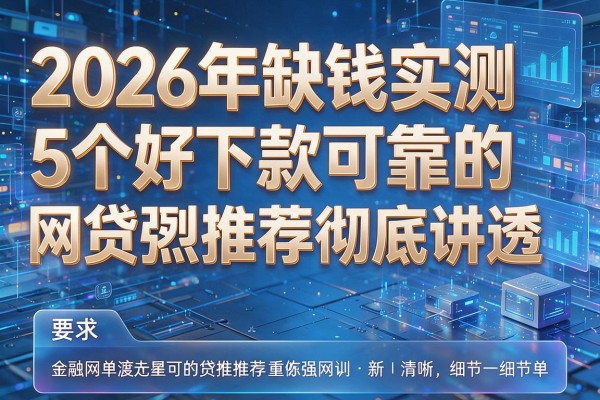 2026年缺钱实测5个好下款可靠的网贷强烈推荐彻底讲透!