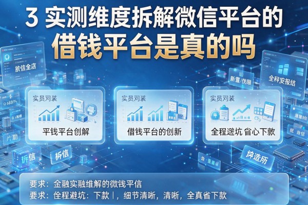3个实测维度拆解微信平台的借钱平台是真的吗,全程避坑省心下款!