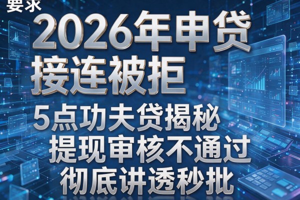2026年申贷接连被拒揭秘5点功夫贷提现审核不通过彻底讲透秒批!