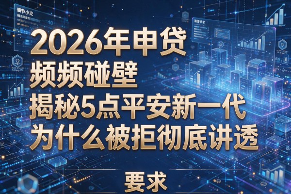 2026年申贷频频碰壁揭秘5点平安新一代为什么被拒彻底讲透!
