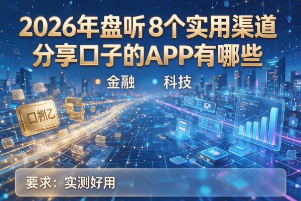 2026年盘点8个实用渠道 分享口子的APP有哪些 实测好用！