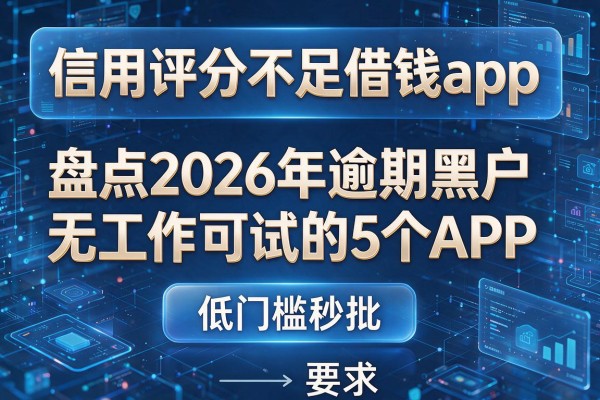 信用评分不足借钱app 盘点2026年逾期黑户无工作可试的5个APP 低门槛秒批