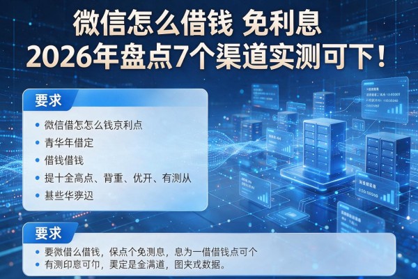 微信怎么借钱免利息2026年盘点7个渠道实测可下!