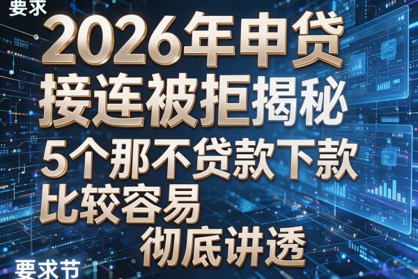 2026年申贷接连被拒揭秘5个那个贷款下款比较容易彻底讲透!