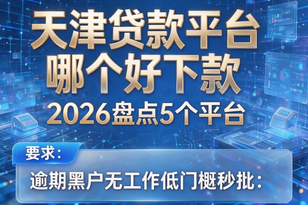天津贷款平台哪个好下款 2026盘点5个平台 逾期黑户无工作低门槛秒批