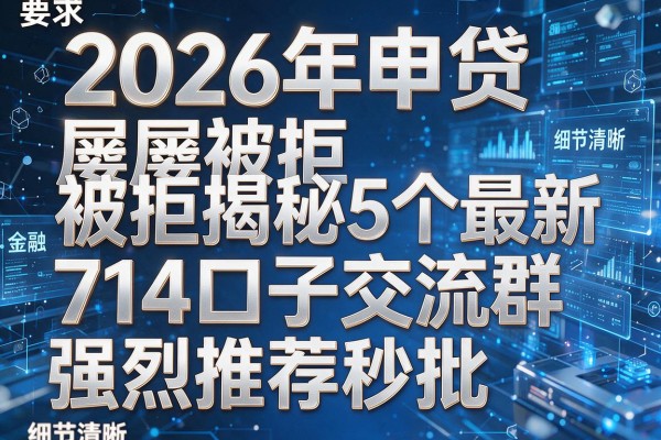 2026年申贷屡屡被拒揭秘5个最新714口子交流群强烈推荐秒批！