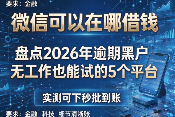 微信可以在哪借钱 盘点2026年逾期黑户无工作也能试的5个平台 实测可下秒批到账!