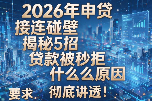 2026年申贷接连碰壁揭秘5招贷款被秒拒什么原因彻底讲透!