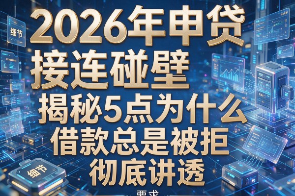 2026年申贷接连碰壁揭秘5点为什么借款总是被拒彻底讲透!