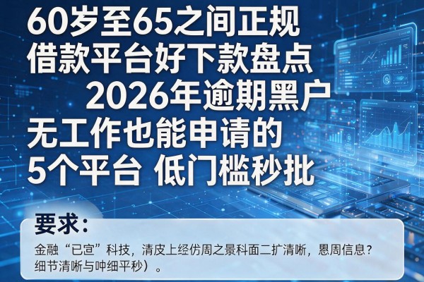 60岁至65之间正规借款平台好下款盘点2026年逾期黑户无工作也能申请的5个平台低门槛秒批