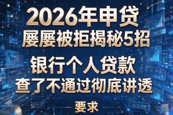 2026年申贷屡屡被拒揭秘5招银行个人贷款查了不通过彻底讲透!