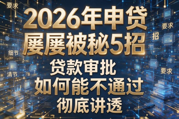 2026年申贷屡屡被拒揭秘5招贷款审批如何能不通过彻底讲透!